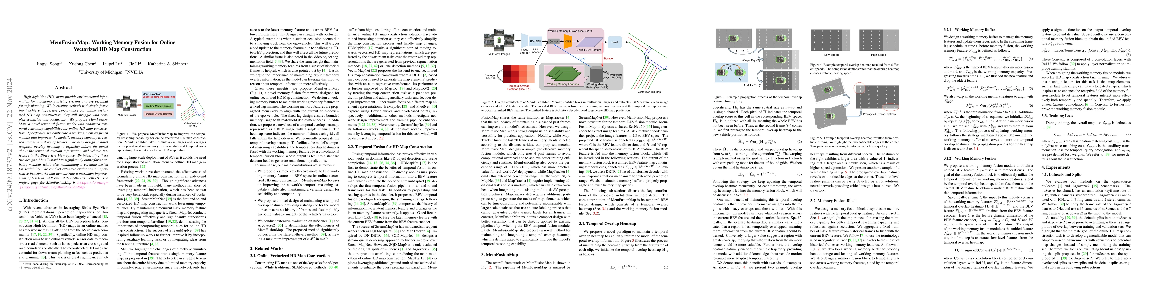Thumbnail for MemFusionMap: Working Memory Fusion for Online Vectorized HD Map
  Construction