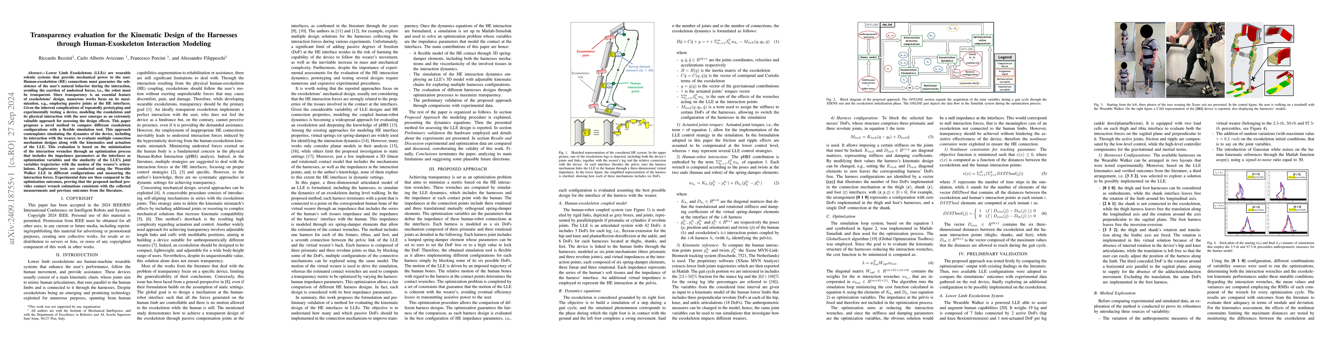 Thumbnail for Transparency evaluation for the Kinematic Design of the Harnesses
  through Human-Exoskeleton Interaction Modeling