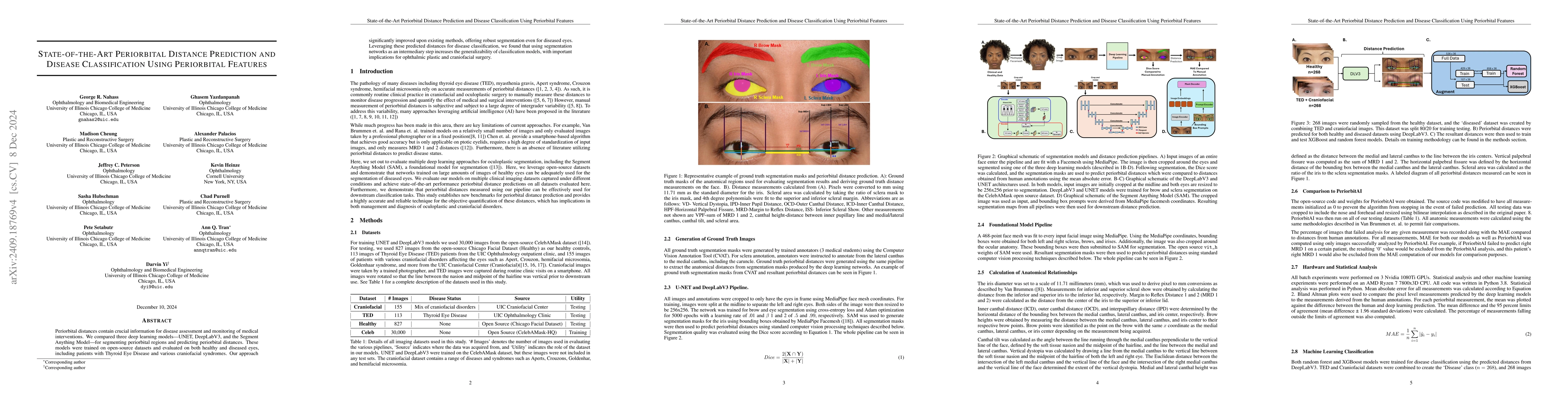 Thumbnail for State-of-the-Art Periorbital Distance Prediction and Disease
  Classification Using Periorbital Features