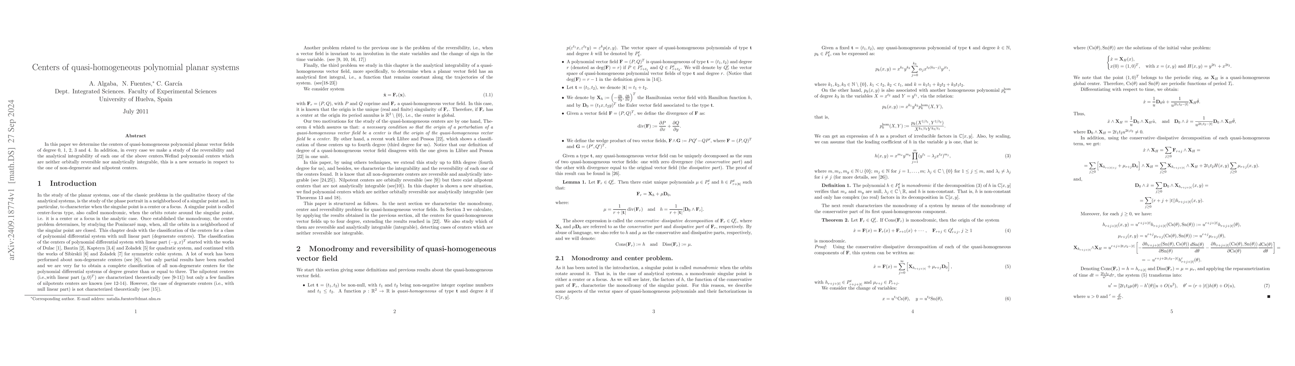Thumbnail for Centers of quasi-homogeneous polynomial planar systems