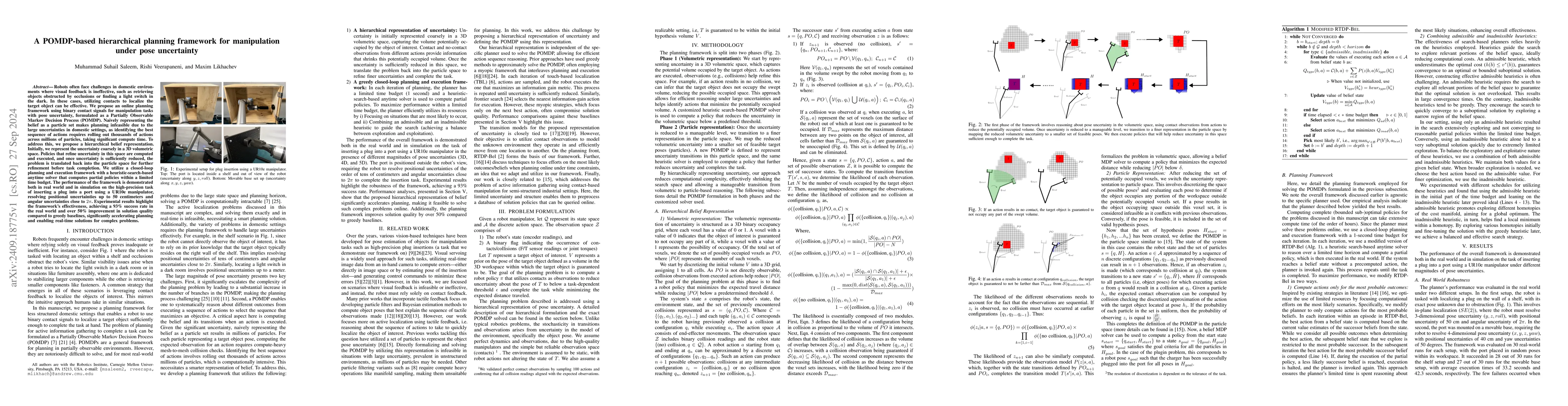 Thumbnail for A POMDP-based hierarchical planning framework for manipulation under
  pose uncertainty