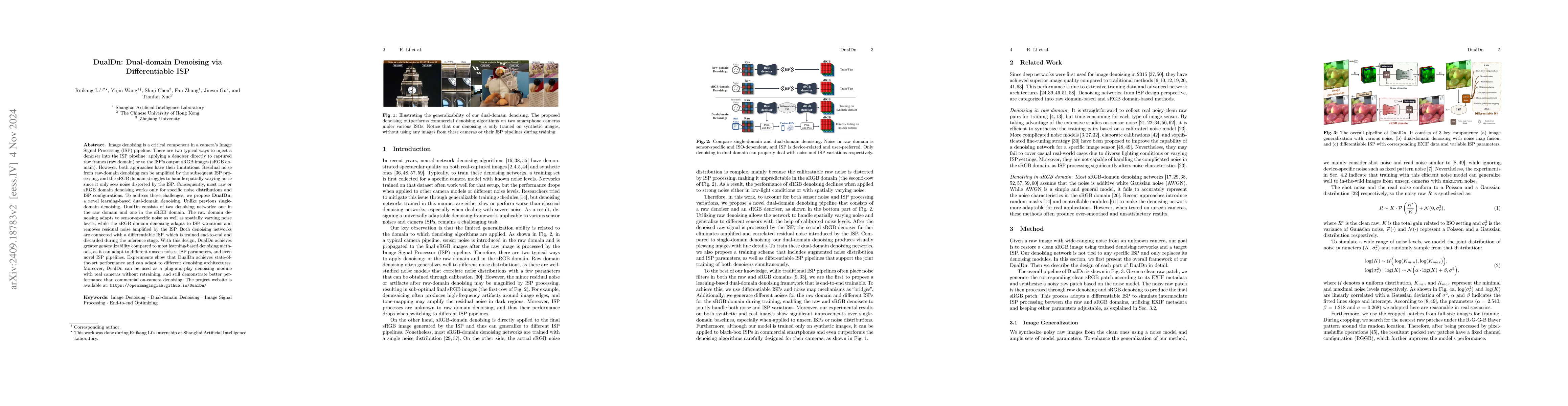 Thumbnail for DualDn: Dual-domain Denoising via Differentiable ISP