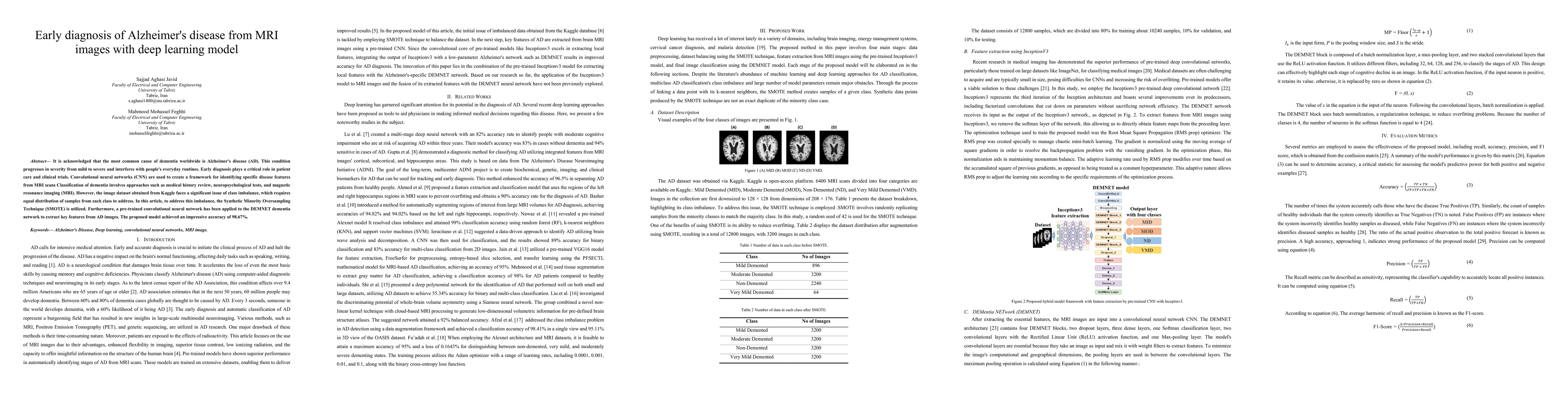 Thumbnail for Early diagnosis of Alzheimer's disease from MRI images with deep
  learning model