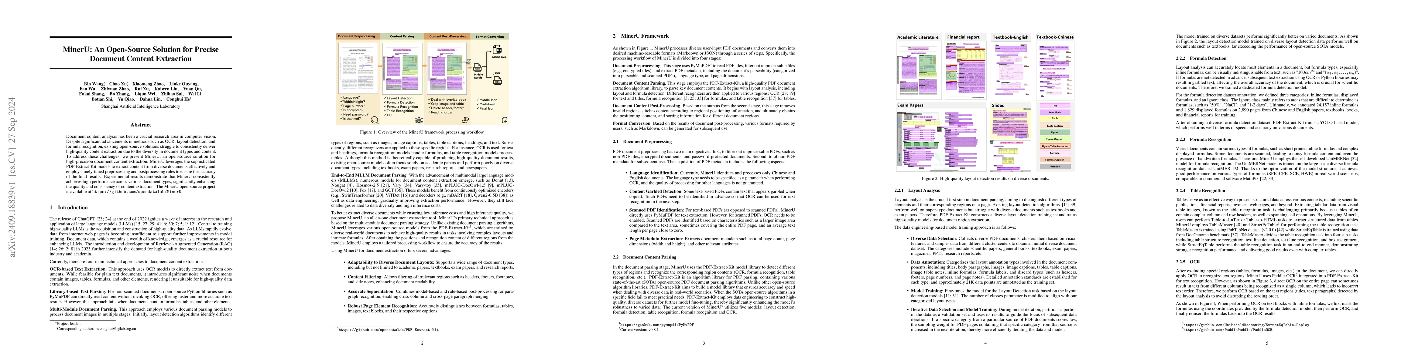 Thumbnail for MinerU: An Open-Source Solution for Precise Document Content Extraction