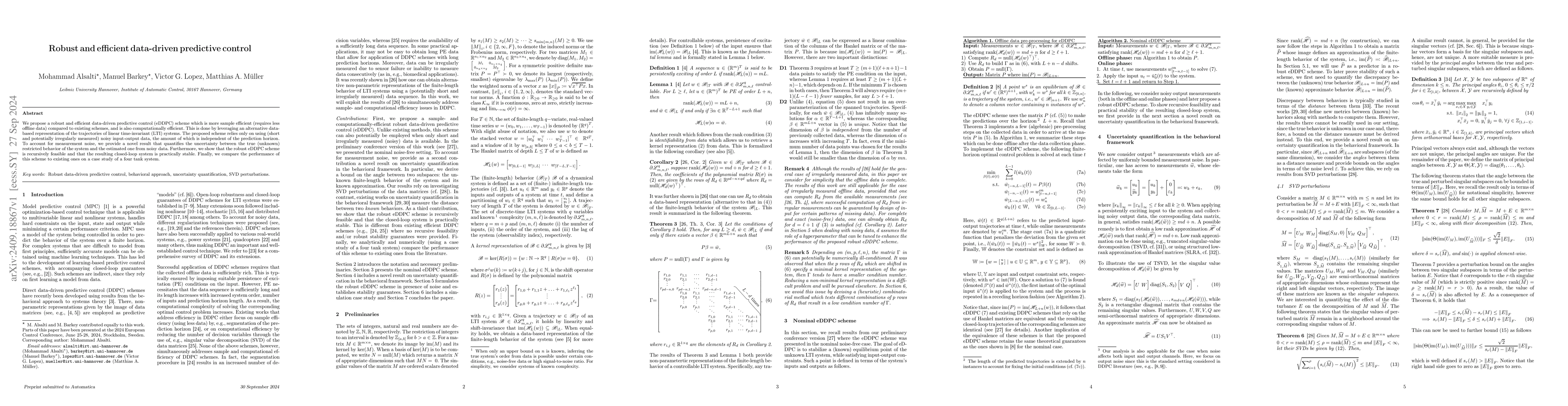 Thumbnail for Robust and efficient data-driven predictive control