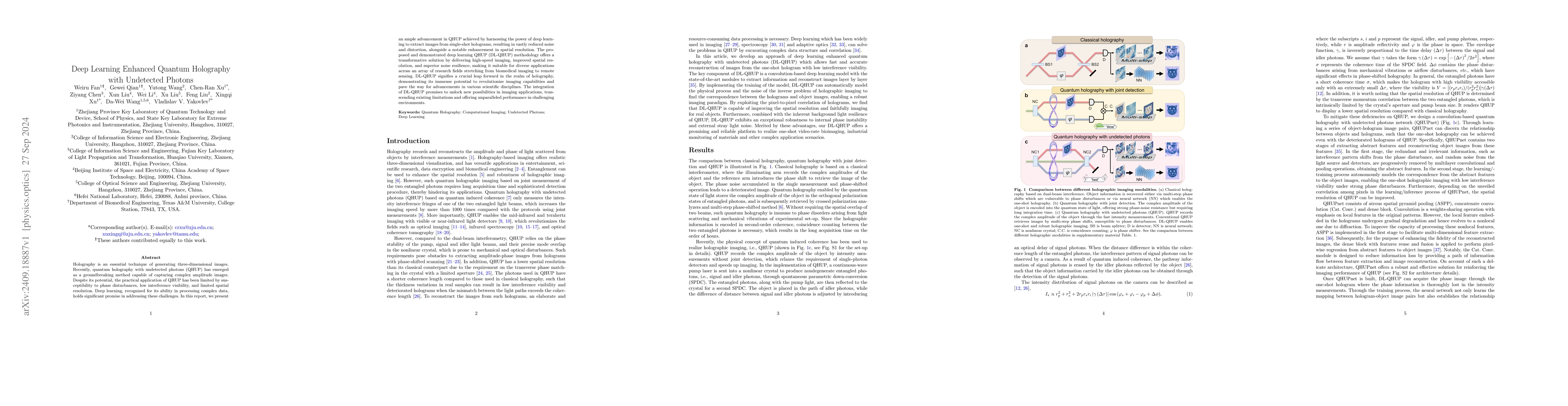 Thumbnail for Deep Learning Enhanced Quantum Holography with Undetected Photons