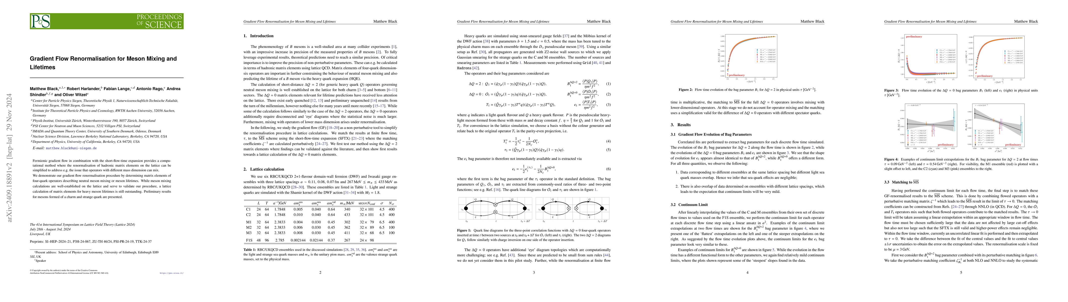 Thumbnail for Gradient Flow Renormalisation for Meson Mixing and Lifetimes