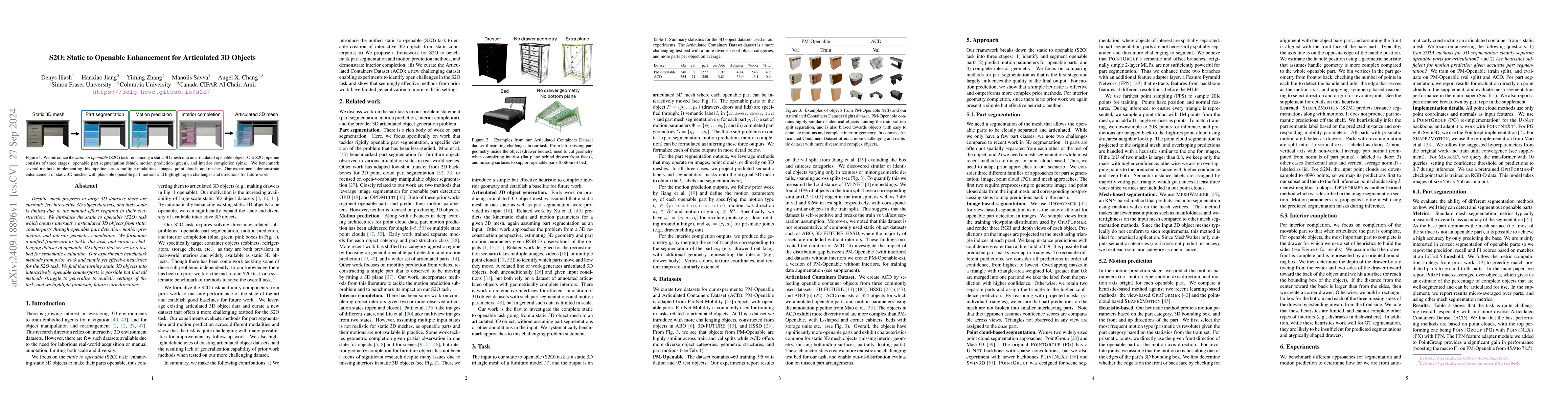 Thumbnail for S2O: Static to Openable Enhancement for Articulated 3D Objects