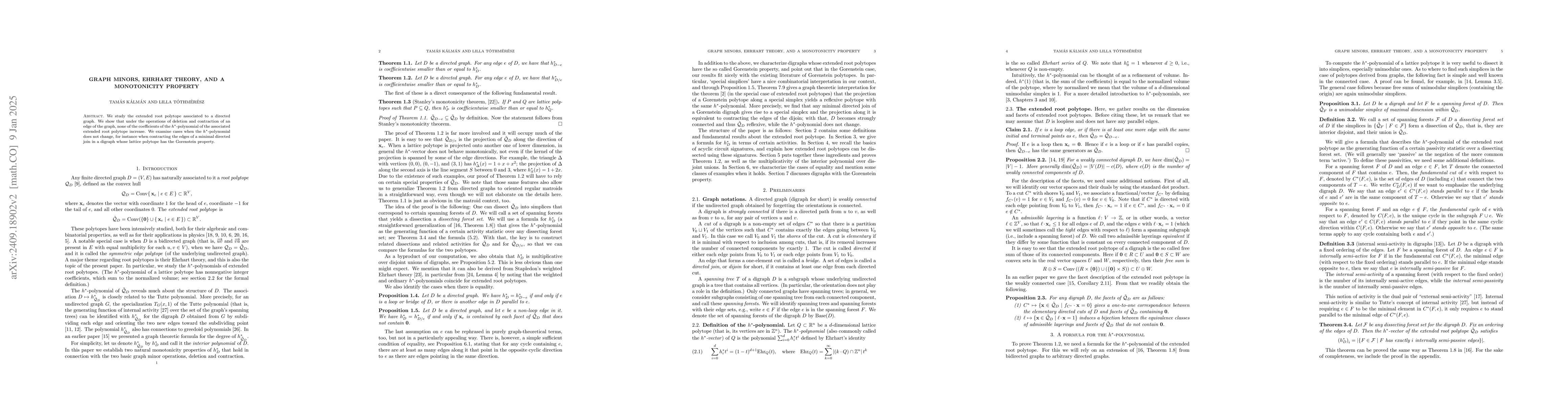 Thumbnail for Graph minors, Ehrhart theory, and a monotonicity property