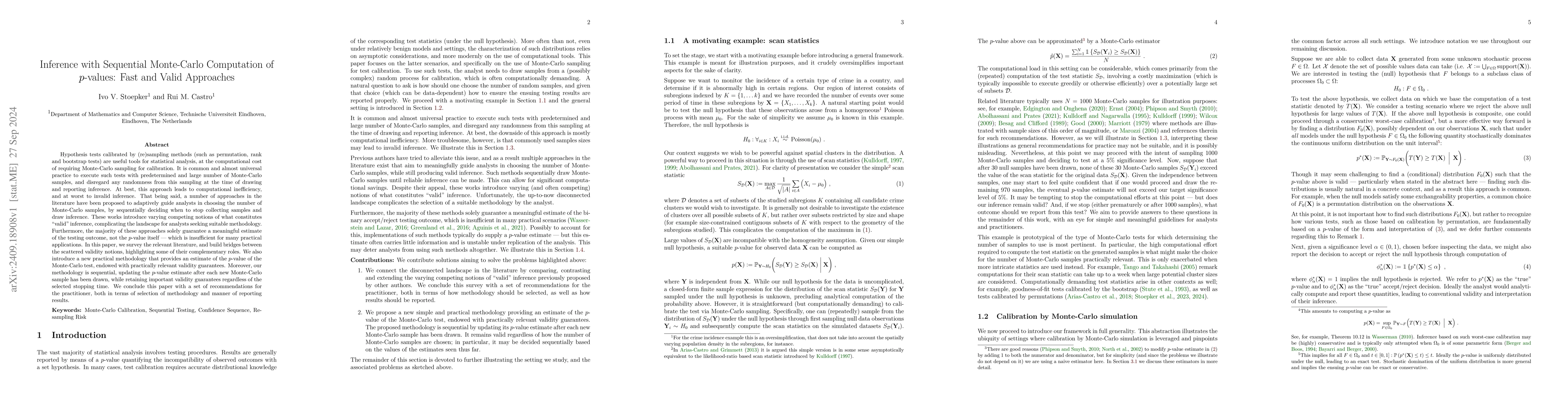 Thumbnail for Inference with Sequential Monte-Carlo Computation of $p$-values: Fast
  and Valid Approaches