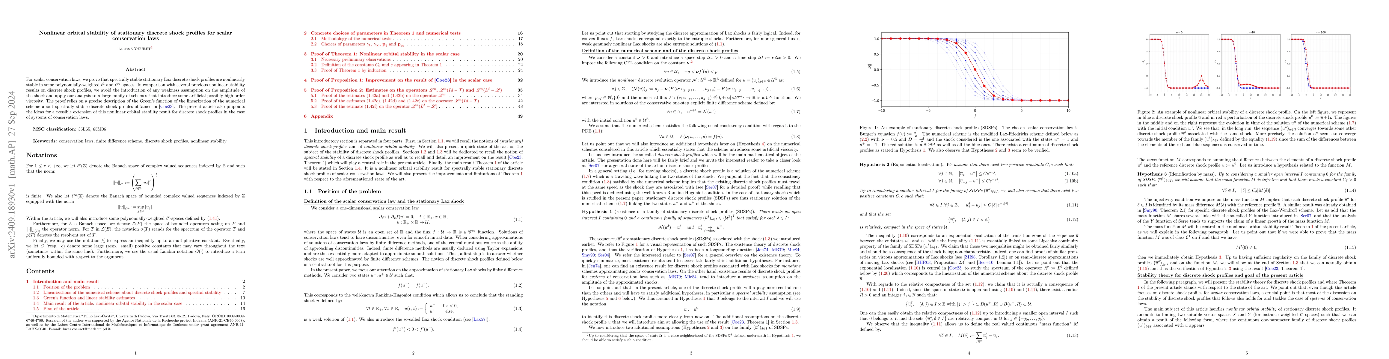 Thumbnail for Nonlinear orbital stability of stationary discrete shock profiles for
  scalar conservation laws