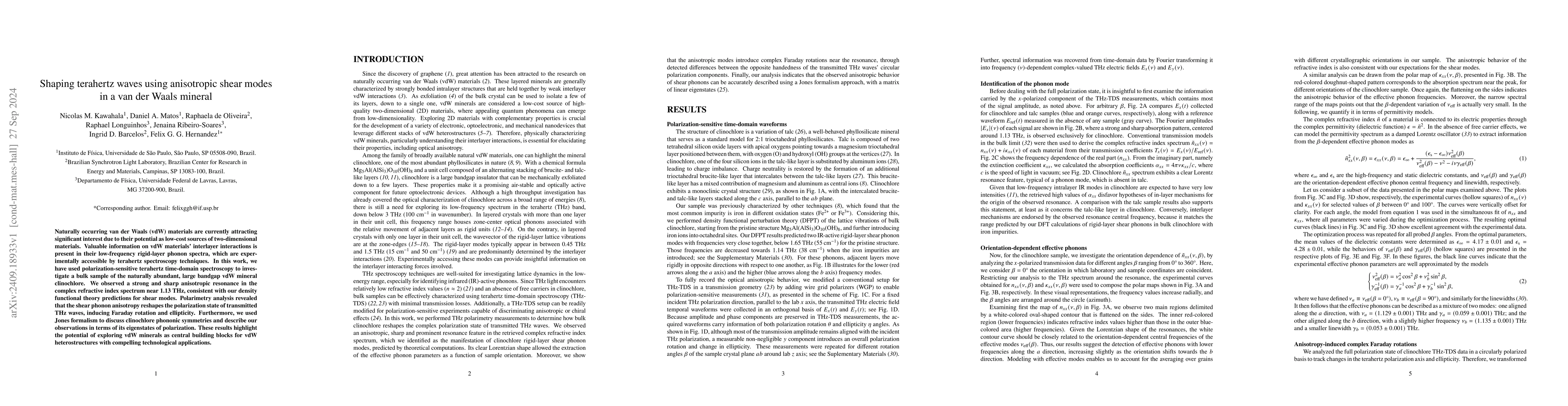Thumbnail for Shaping terahertz waves using anisotropic shear modes in a van der Waals
  mineral