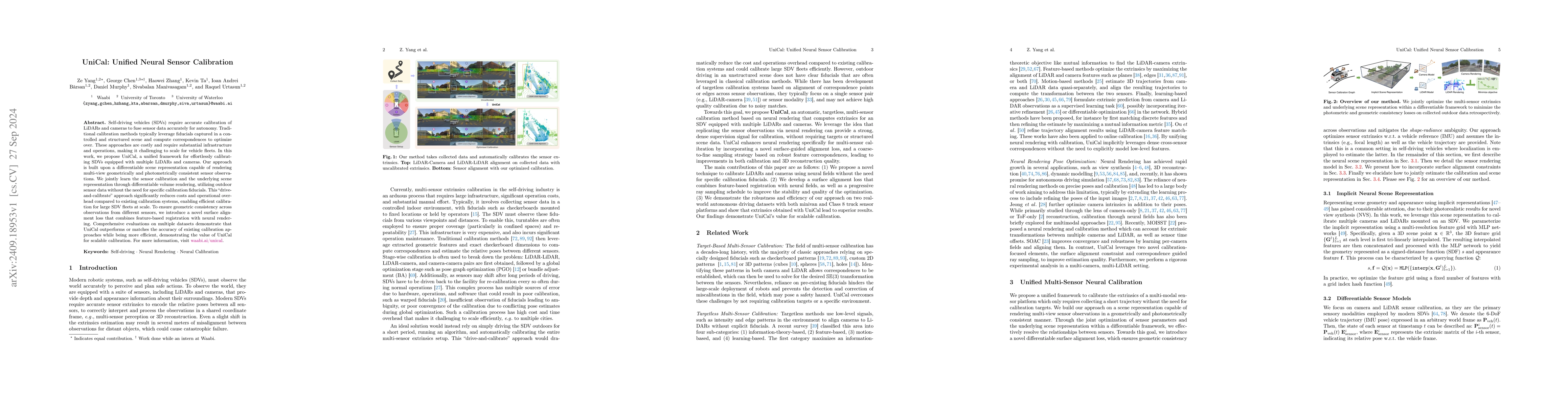 Thumbnail for UniCal: Unified Neural Sensor Calibration