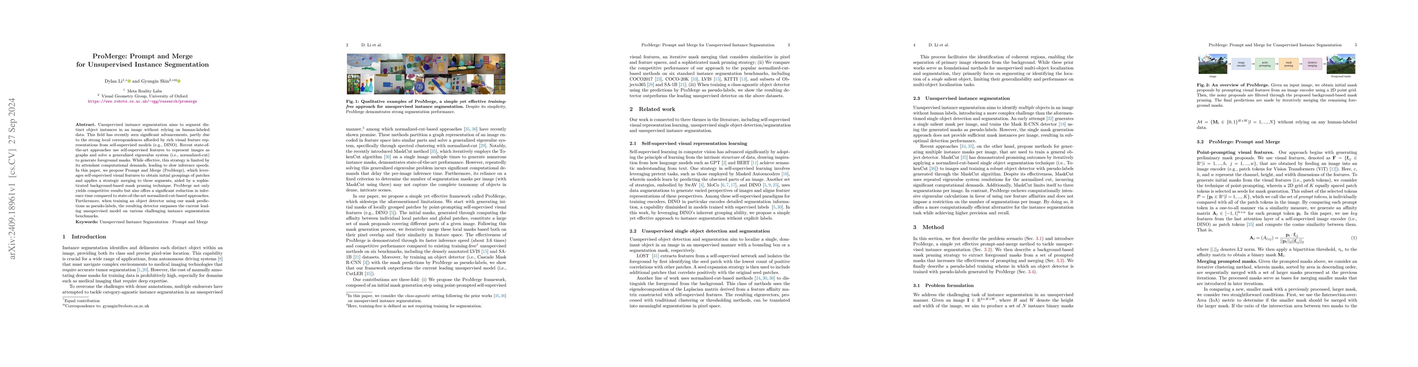 Thumbnail for ProMerge: Prompt and Merge for Unsupervised Instance Segmentation