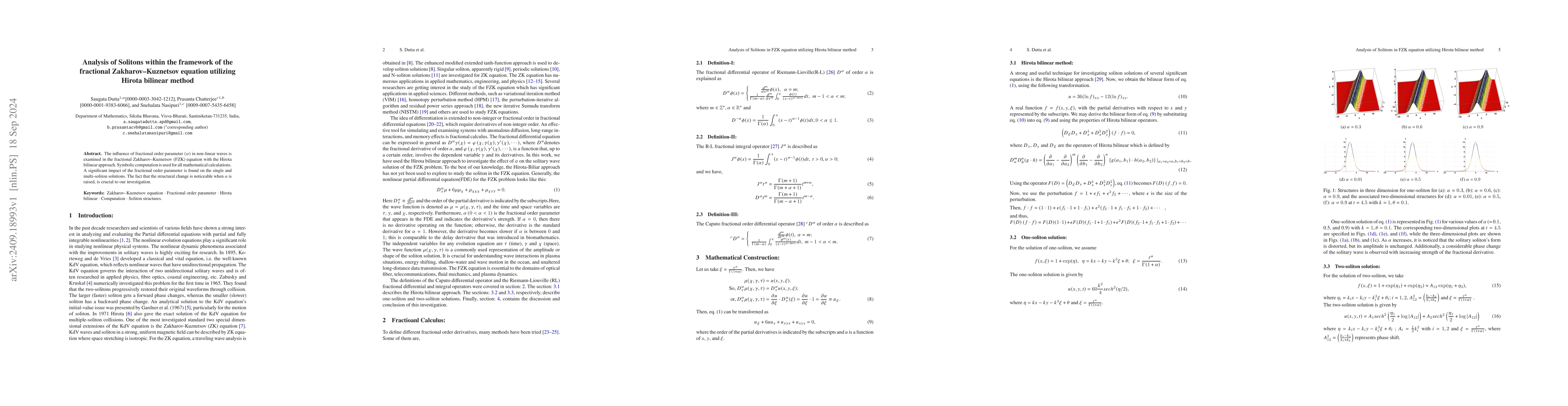 Thumbnail for Analysis of Solitons within the framework of the fractional
  Zakharov-Kuznetsov equation utilizing Hirota bilinear method