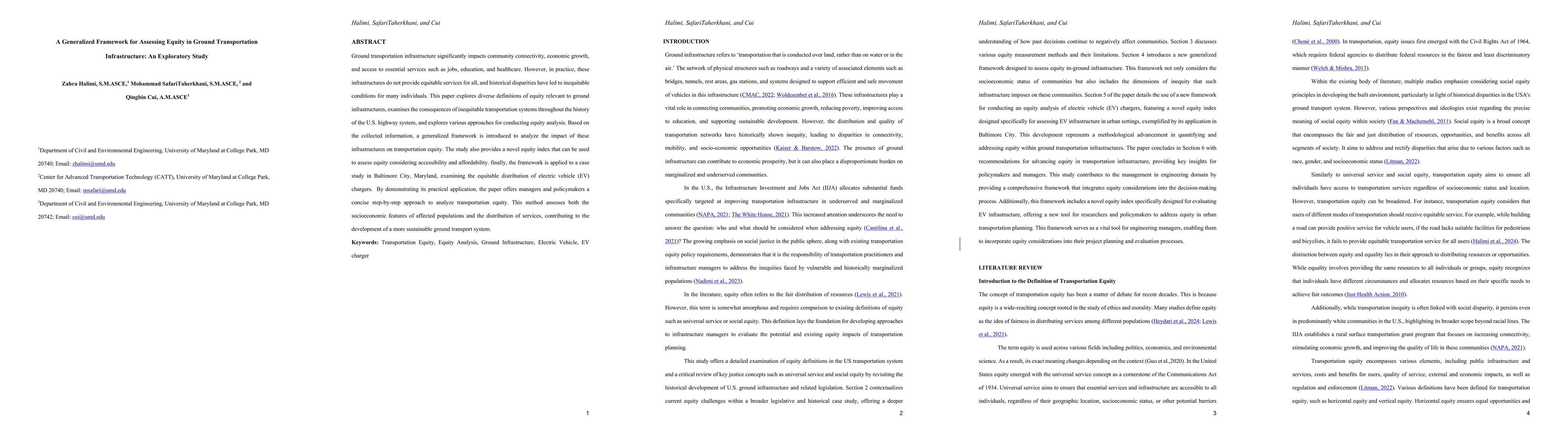 Thumbnail for A Generalized Framework for Assessing Equity in Ground Transportation
  Infrastructure: An Exploratory Study