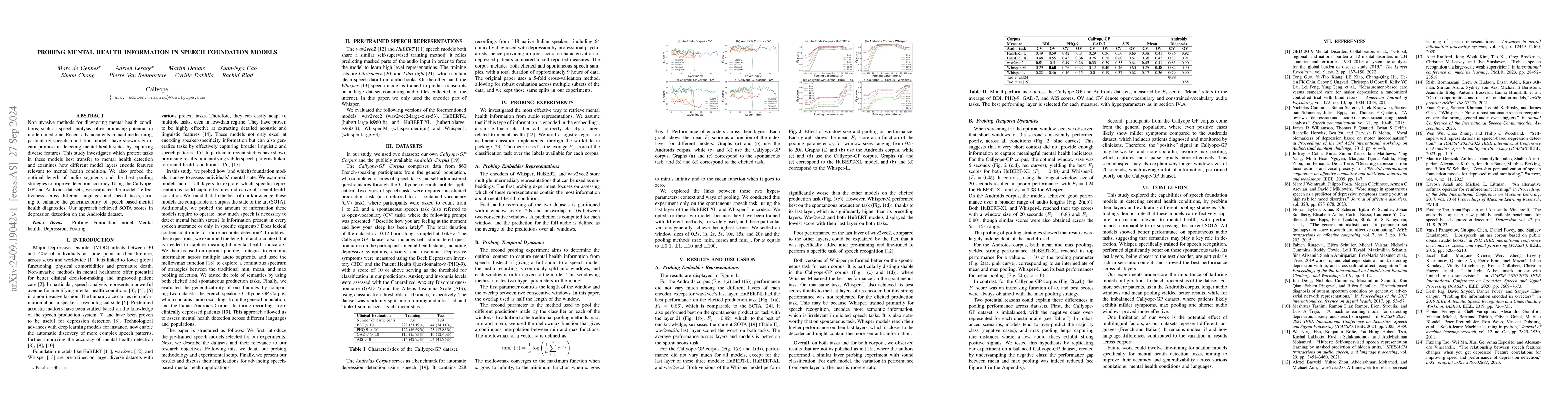 Thumbnail for Probing mental health information in speech foundation models
