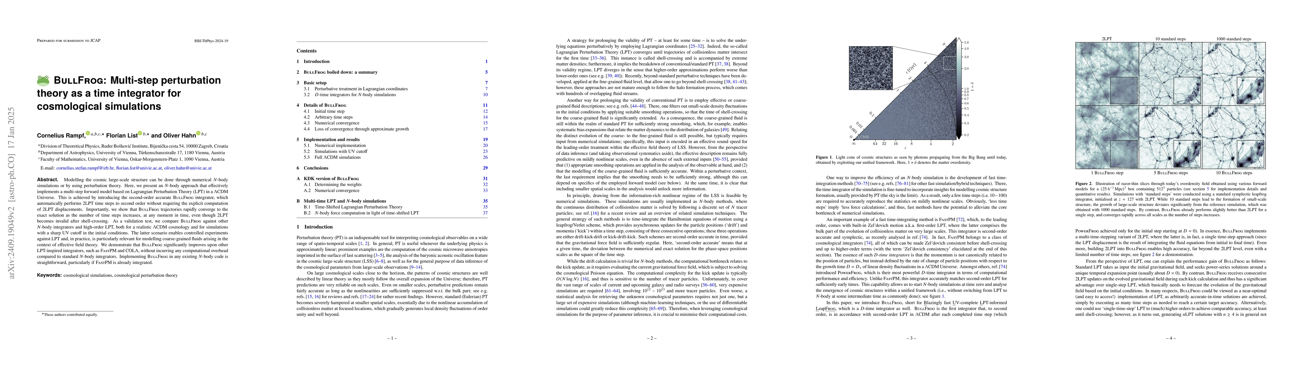 Thumbnail for BullFrog: Multi-step perturbation theory as a time integrator for
  cosmological simulations