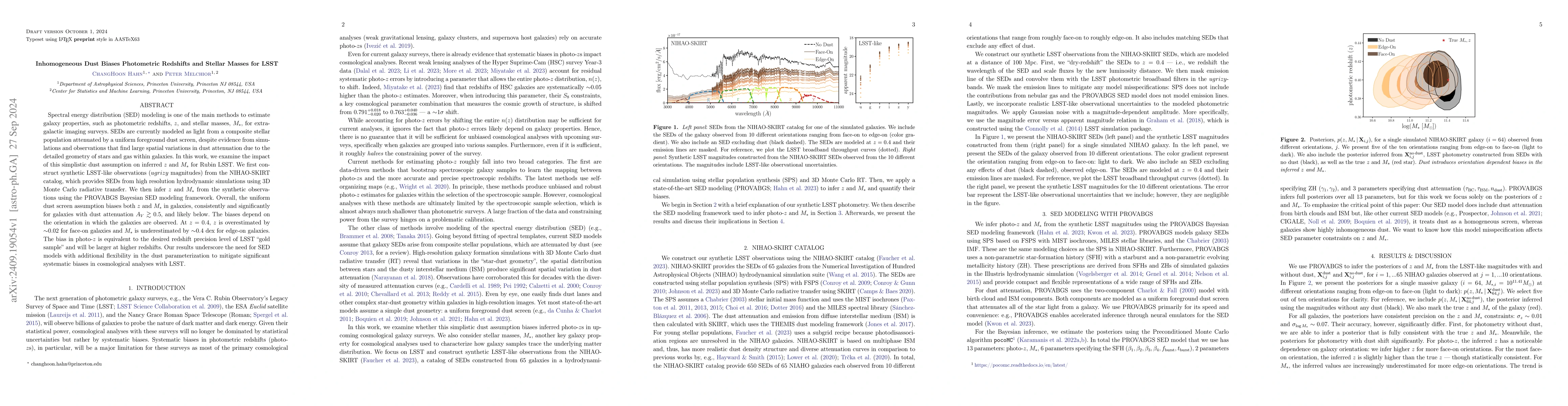Thumbnail for Inhomogeneous Dust Biases Photometric Redshifts and Stellar Masses for
  LSST