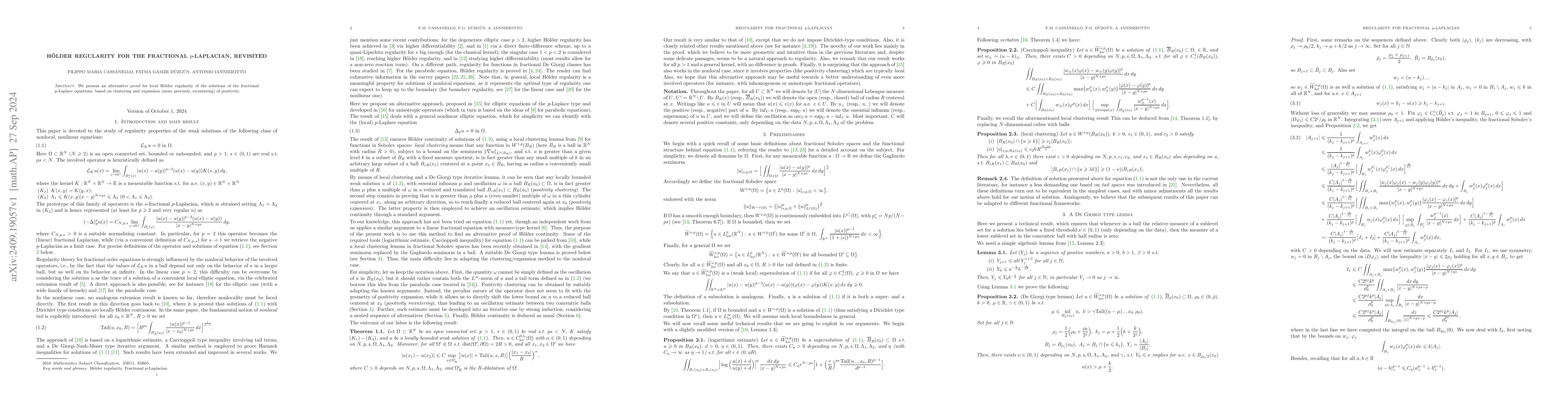 Thumbnail for Hölder regularity for the fractional p-Laplacian, revisited