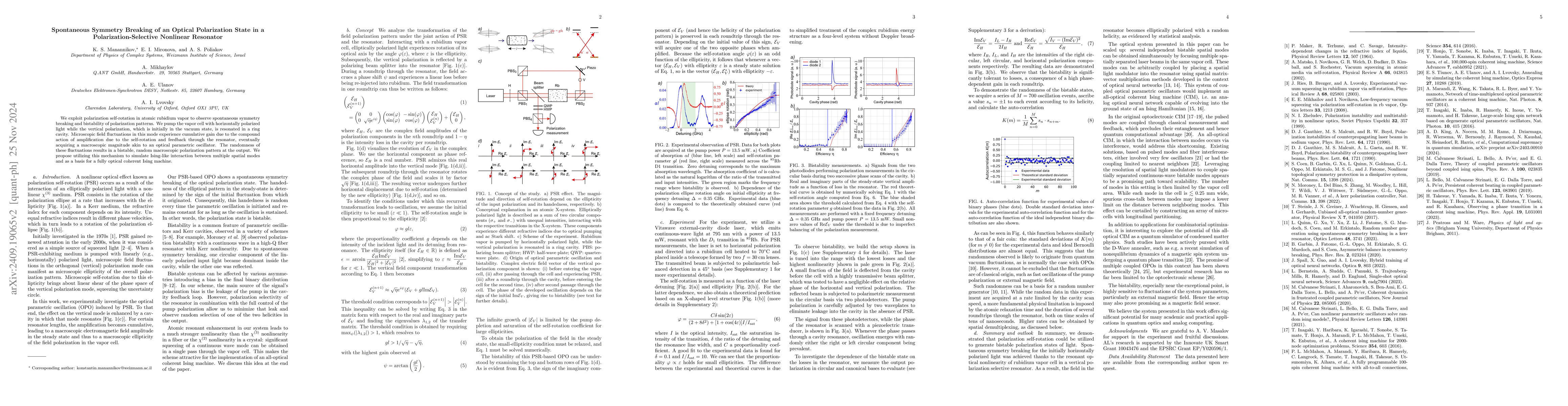 Thumbnail for Spontaneous Symmetry Breaking of an Optical Polarization State in a
  Polarization-Selective Nonlinear Resonator