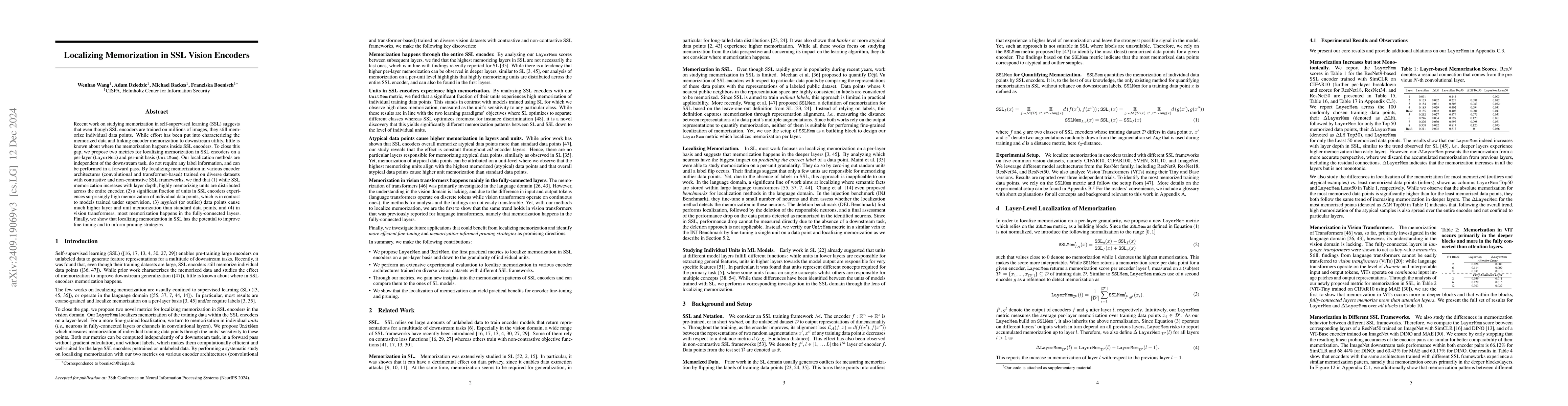 Thumbnail for Localizing Memorization in SSL Vision Encoders