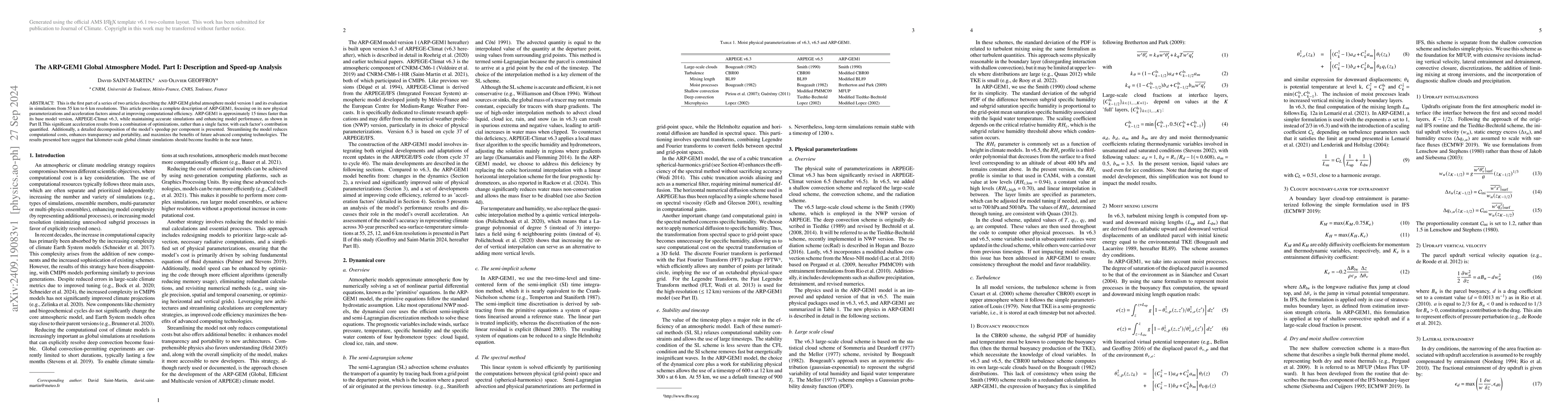 Thumbnail for The ARP-GEM1 Global Atmosphere Model. Part I: Description and Speed-up
  Analysis