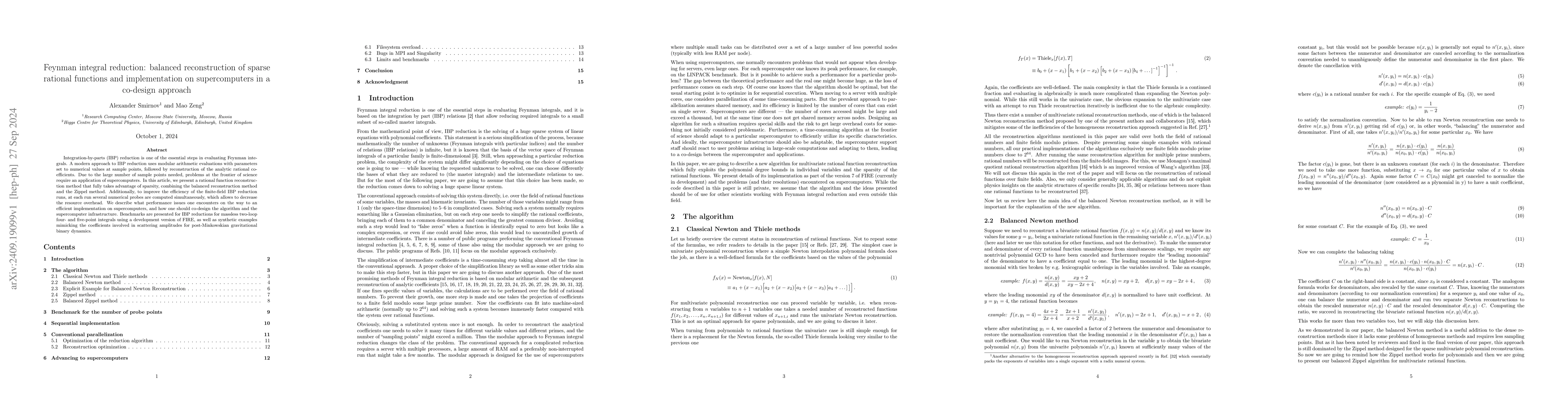 Thumbnail for Feynman integral reduction: balanced reconstruction of sparse rational
  functions and implementation on supercomputers in a co-design approach