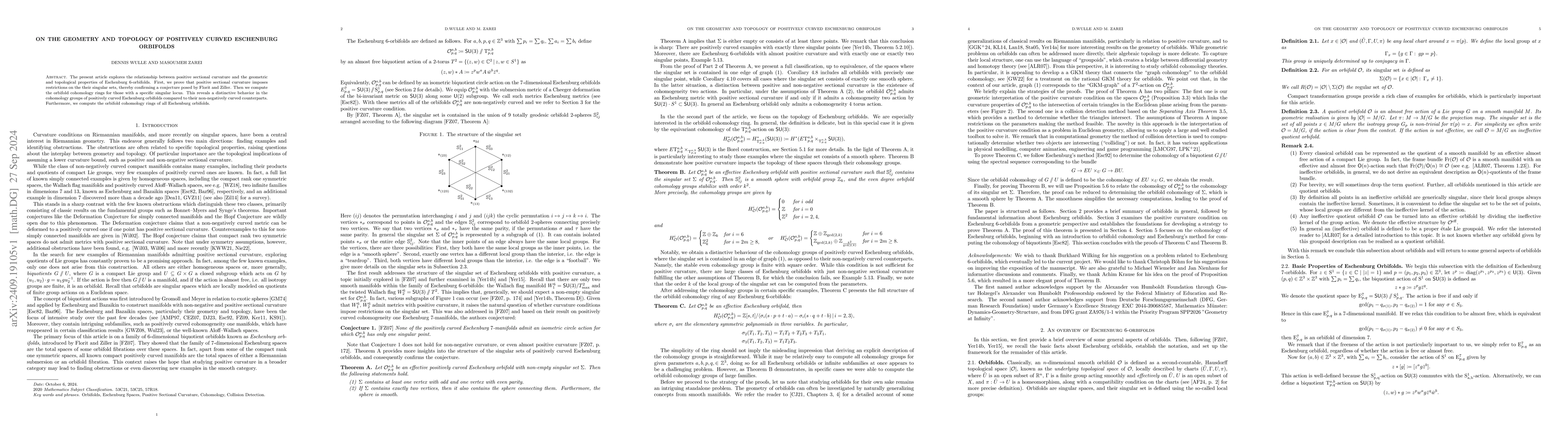 Thumbnail for On the Geometry and Topology of Positively Curved Eschenburg Orbifolds