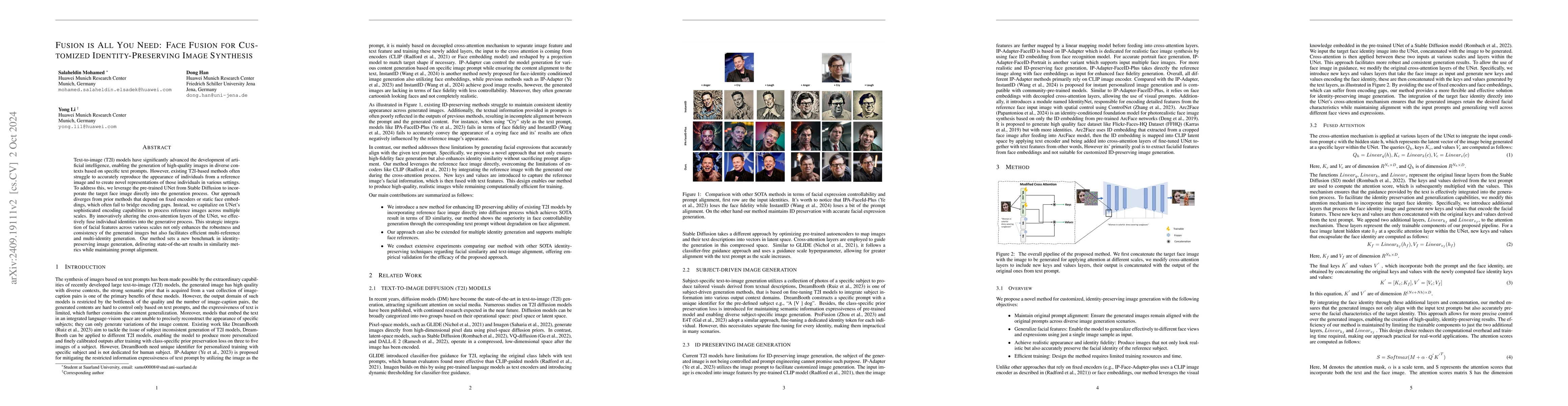 Thumbnail for Fusion is all you need: Face Fusion for Customized Identity-Preserving
  Image Synthesis