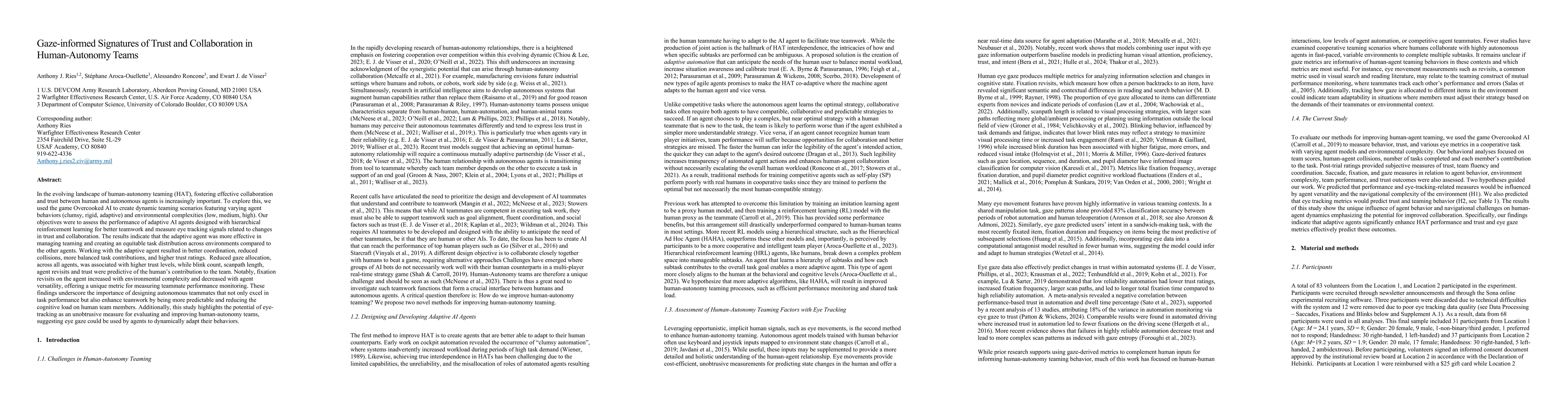 Thumbnail for Gaze-informed Signatures of Trust and Collaboration in Human-Autonomy
  Teams