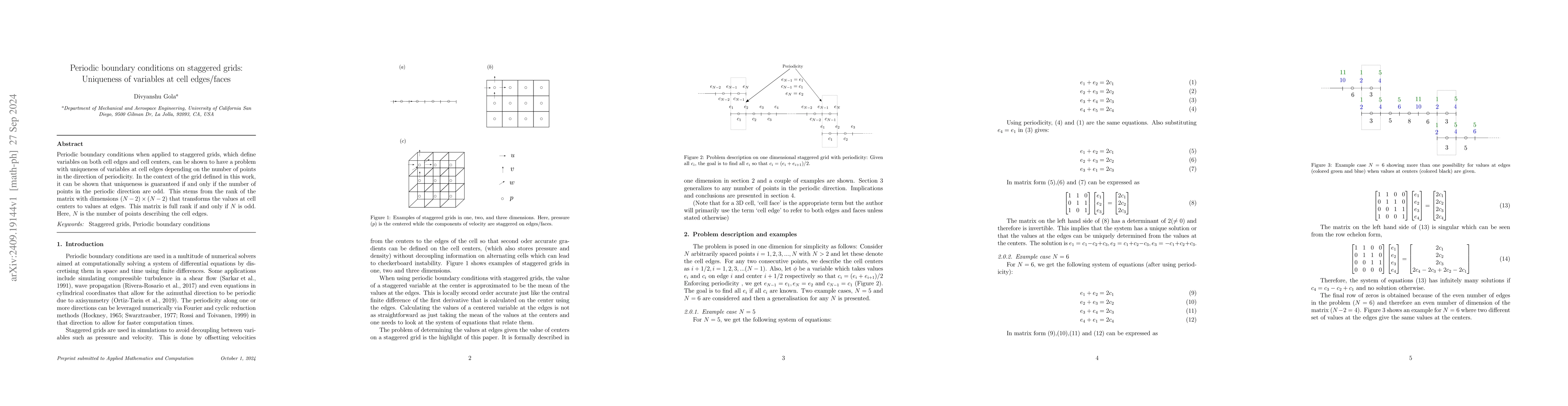 Thumbnail for Periodic boundary conditions on staggered grids: Uniqueness of variables
  at cell edges/faces
