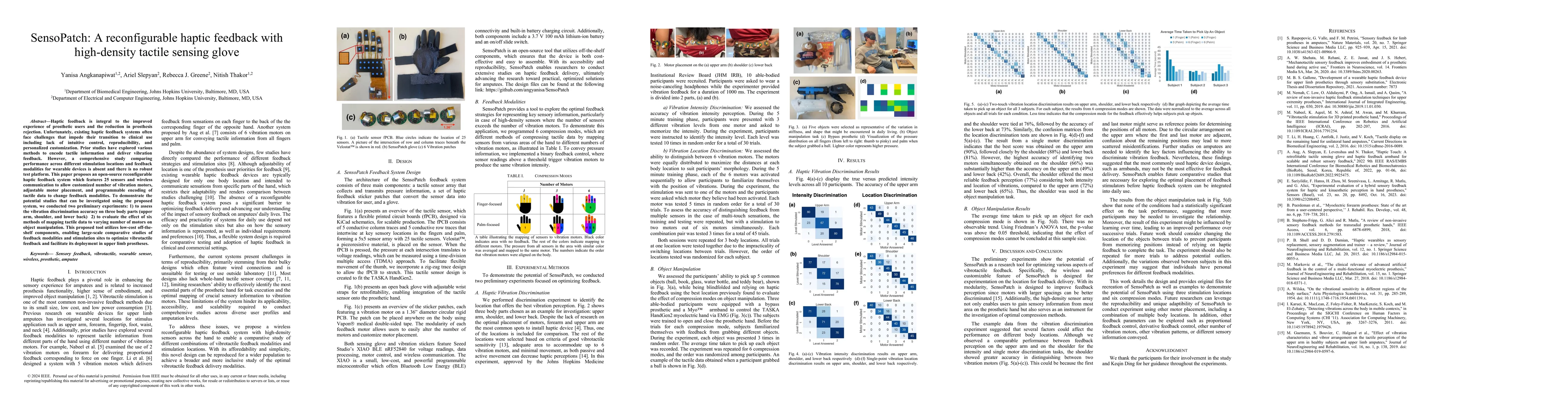 Thumbnail for SensoPatch: A Reconfigurable Haptic Feedback with High-Density Tactile
  Sensing Glove