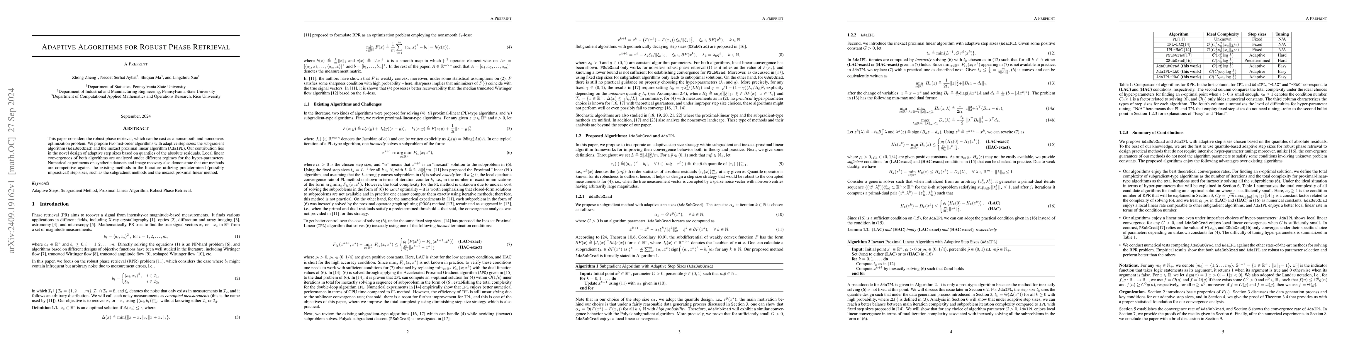Thumbnail for Adaptive Algorithms for Robust Phase Retrieval