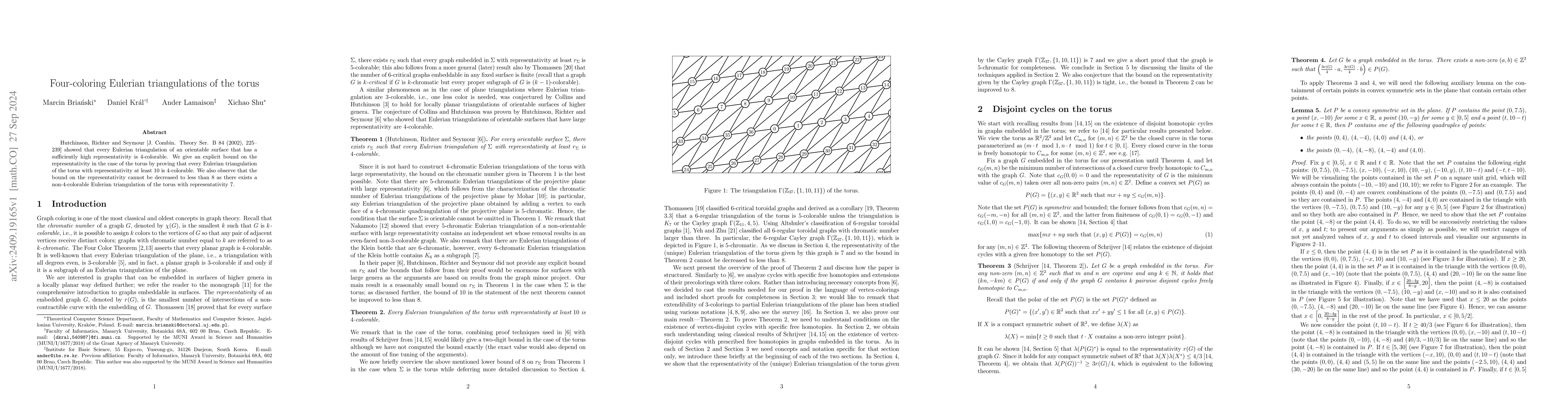 Thumbnail for Four-coloring Eulerian triangulations of the torus