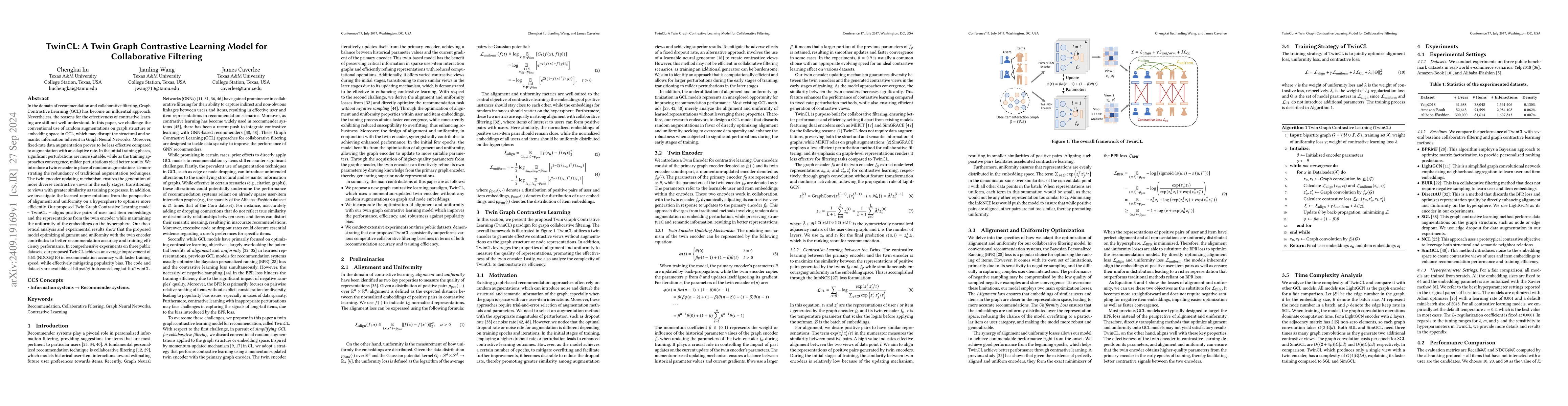 Thumbnail for TwinCL: A Twin Graph Contrastive Learning Model for Collaborative
  Filtering
