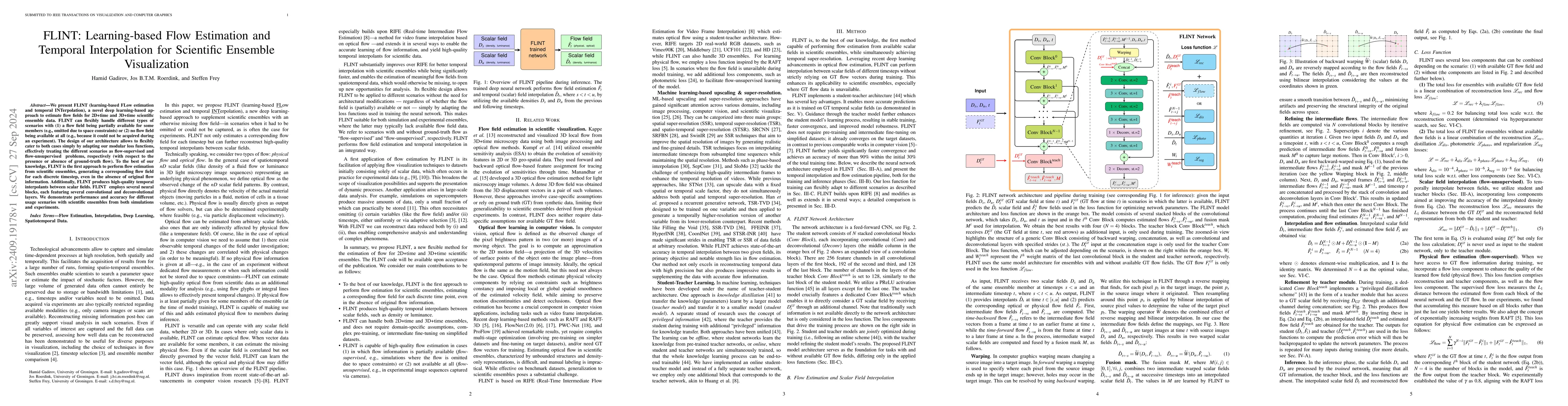 Thumbnail for FLINT: Learning-based Flow Estimation and Temporal Interpolation for
  Scientific Ensemble Visualization