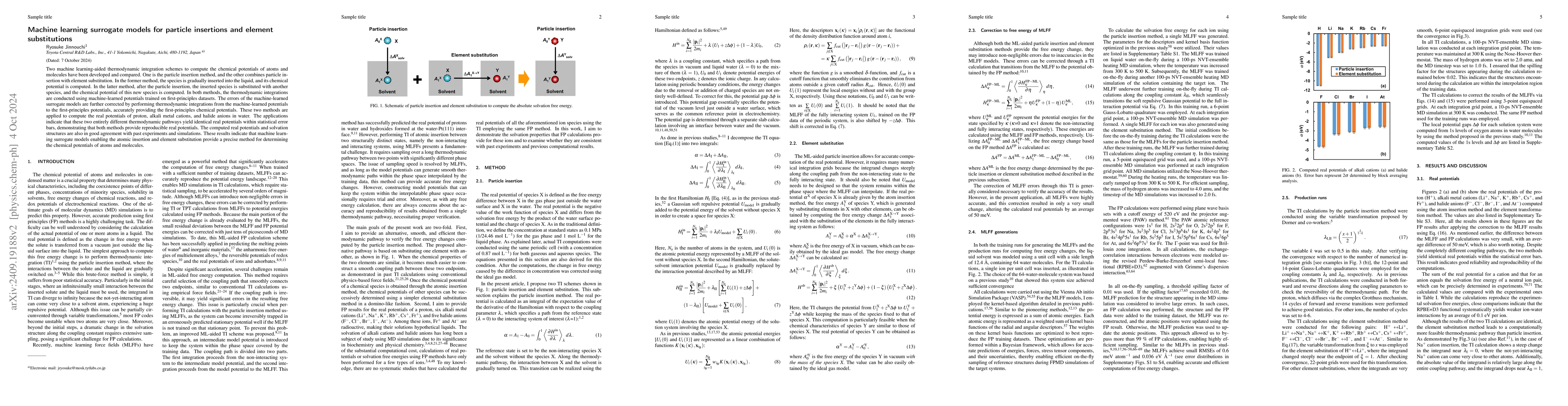 Thumbnail for Machine learning surrogate models for particle insertions and element
  substitutions