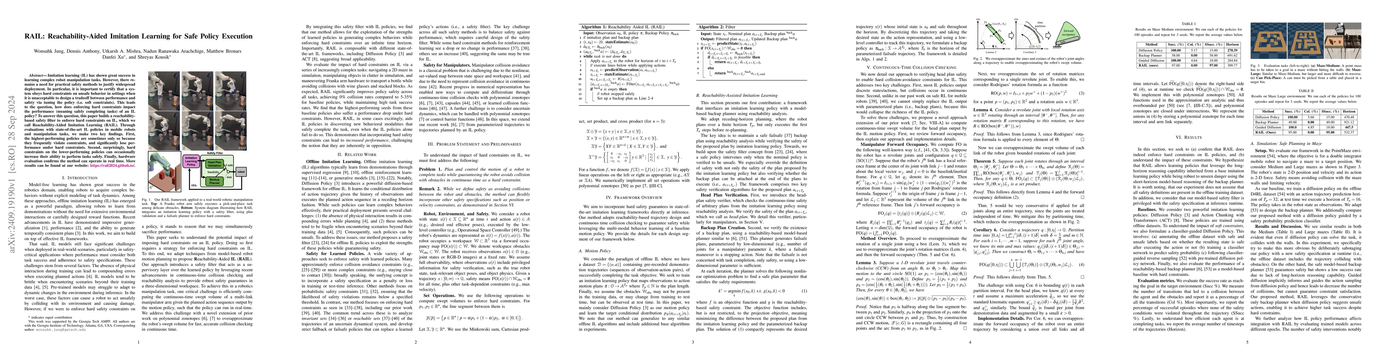 Thumbnail for RAIL: Reachability-Aided Imitation Learning for Safe Policy Execution