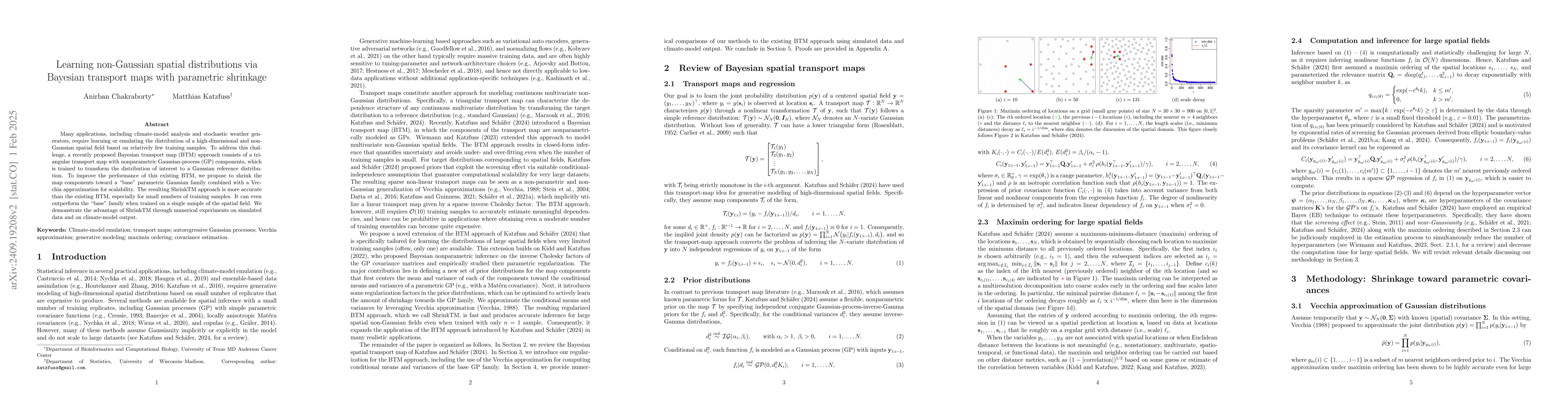 Thumbnail for Learning non-Gaussian spatial distributions via Bayesian transport maps
  with parametric shrinkage