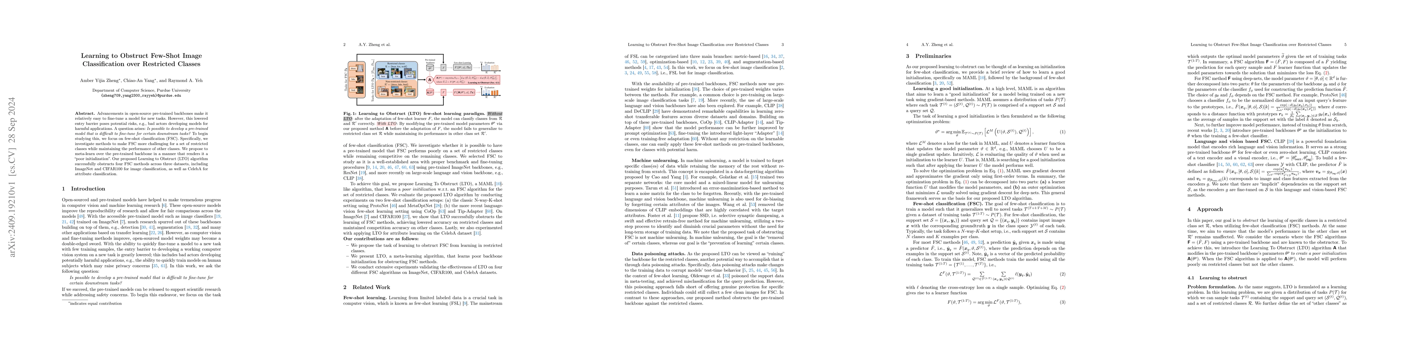 Thumbnail for Learning to Obstruct Few-Shot Image Classification over Restricted
  Classes