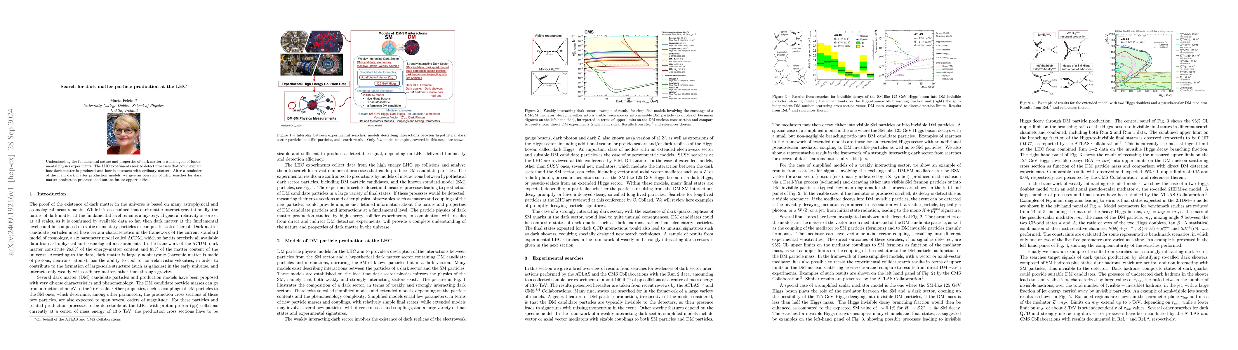 Thumbnail for Search for dark matter particle production at the LHC