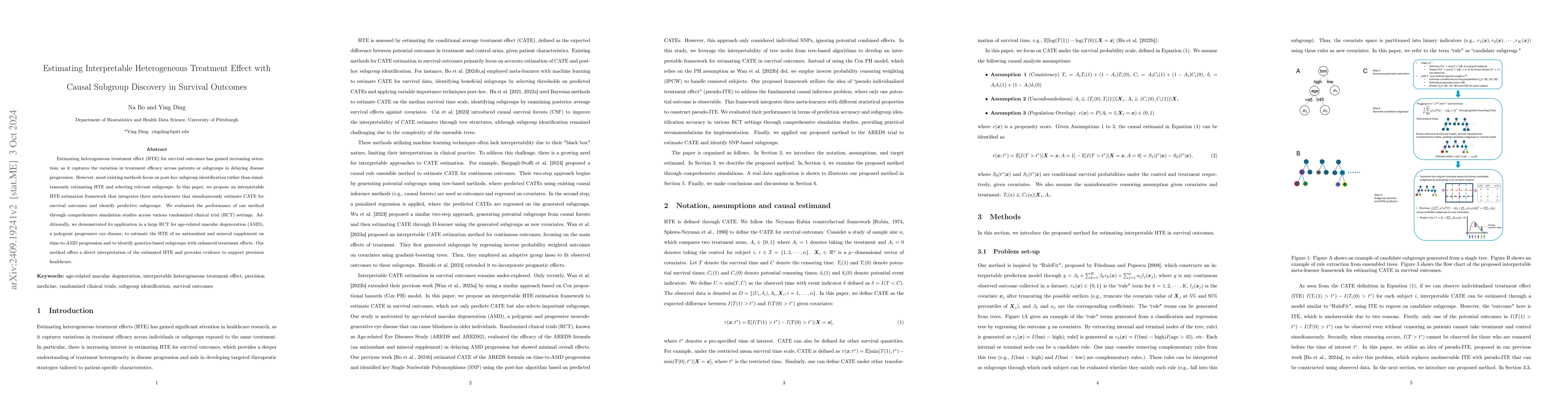 Thumbnail for Estimating Interpretable Heterogeneous Treatment Effect with Causal
  Subgroup Discovery in Survival Outcomes