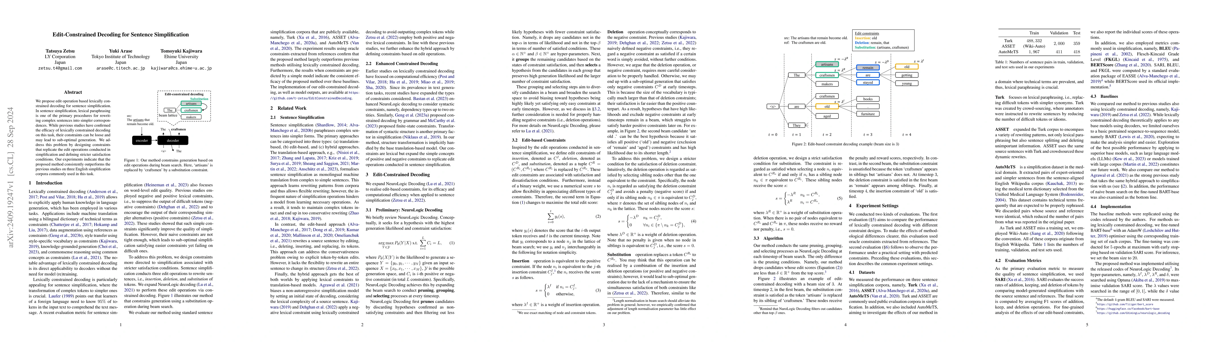 Thumbnail for Edit-Constrained Decoding for Sentence Simplification