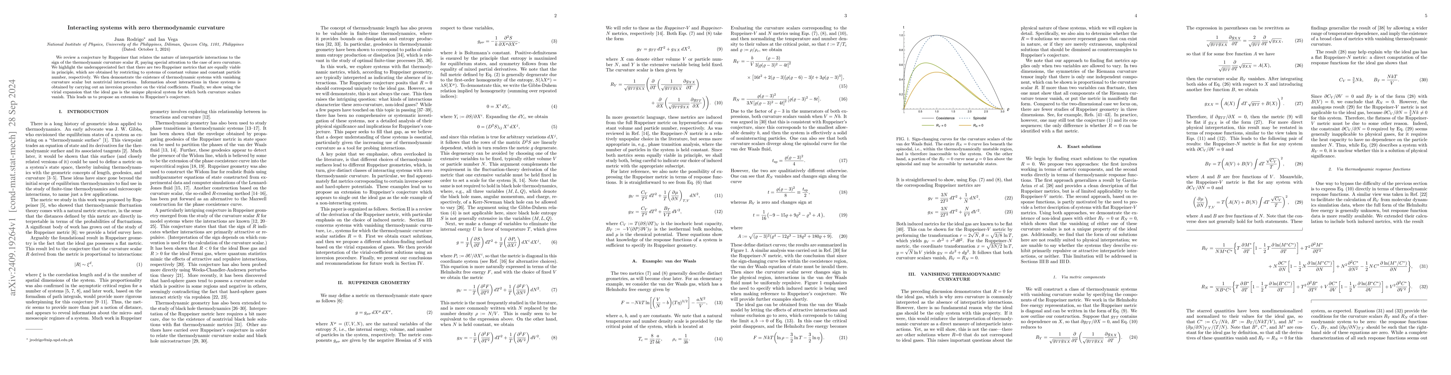 Thumbnail for Interacting systems with zero thermodynamic curvature