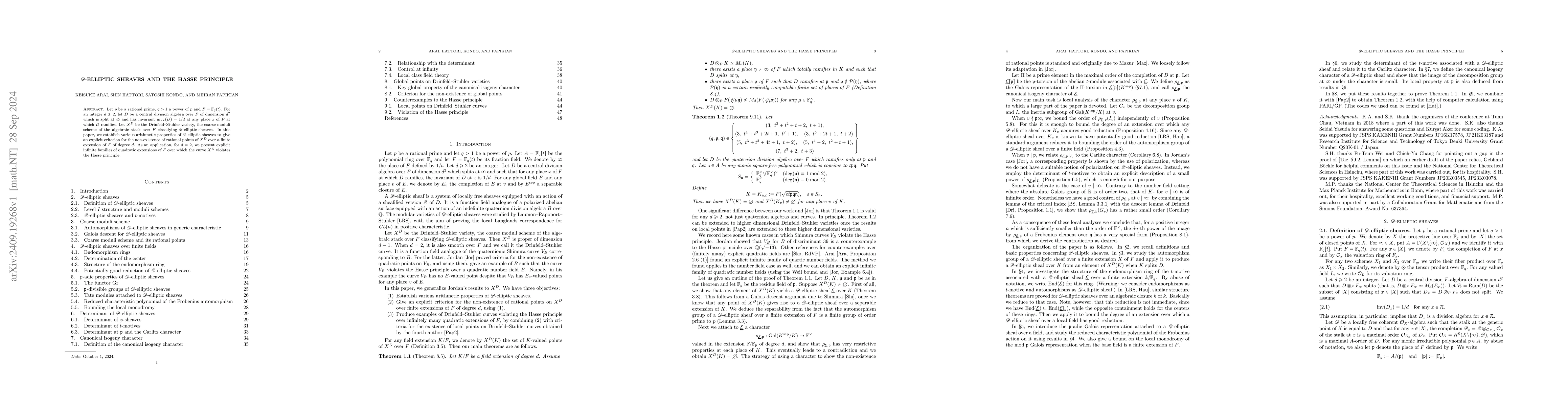 Thumbnail for $\mathscr{D}$-elliptic sheaves and the Hasse principle