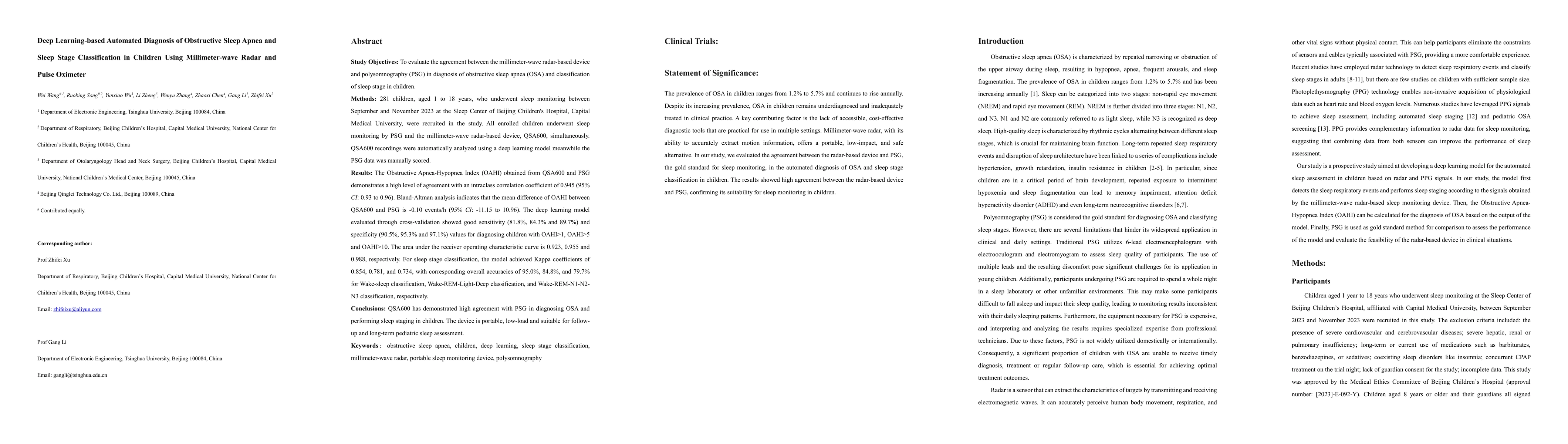 Thumbnail for Deep Learning-based Automated Diagnosis of Obstructive Sleep Apnea and
  Sleep Stage Classification in Children Using Millimeter-wave Radar and Pulse
  Oximeter