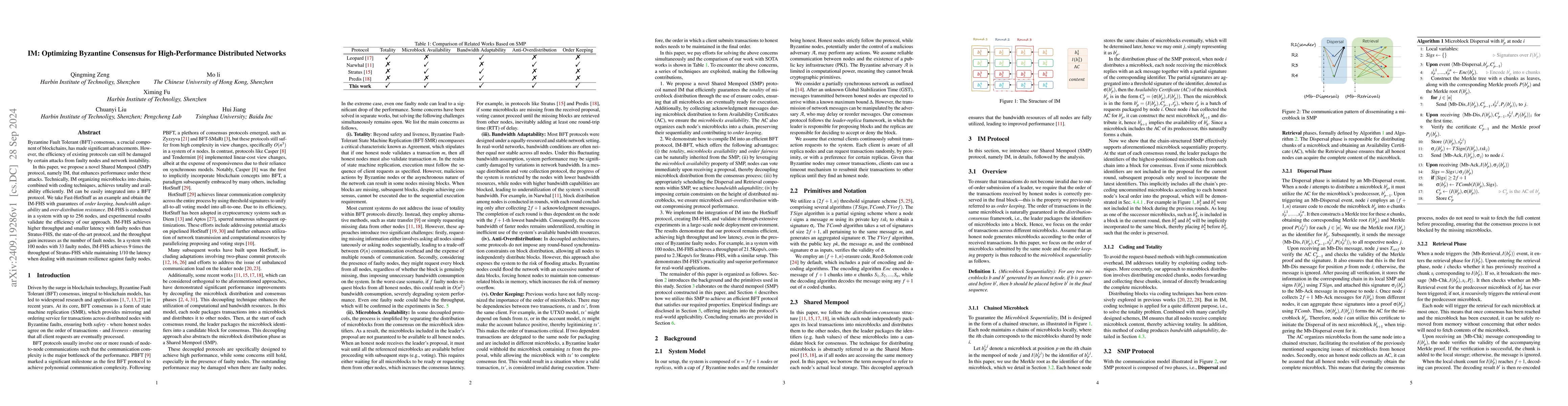 Thumbnail for IM: Optimizing Byzantine Consensus for High-Performance Distributed
  Networks
