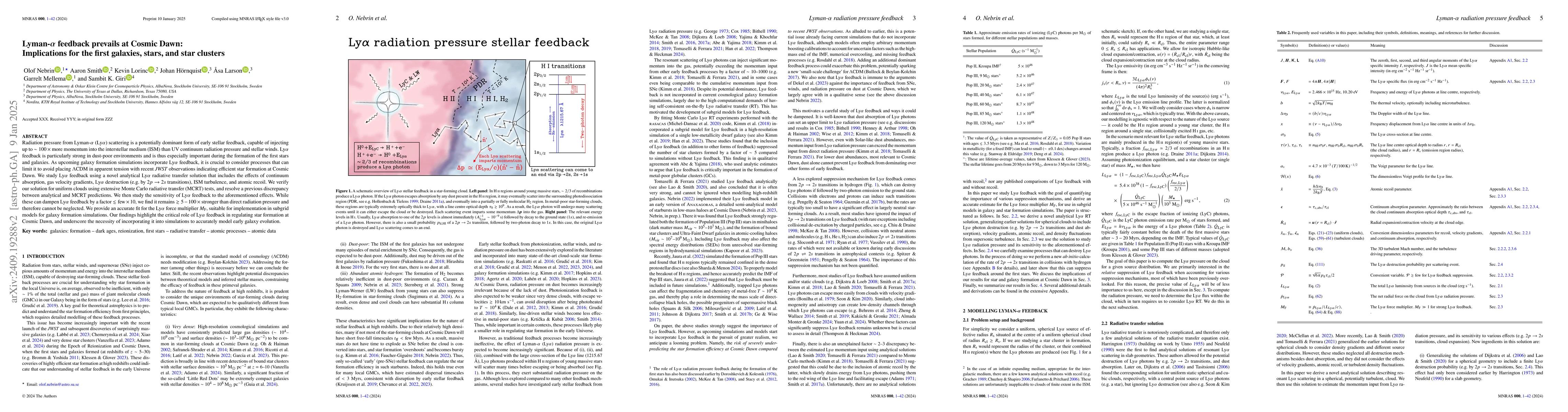 Thumbnail for Lyman-$α$ feedback prevails at Cosmic Dawn: Implications for the
  first galaxies, stars, and star clusters