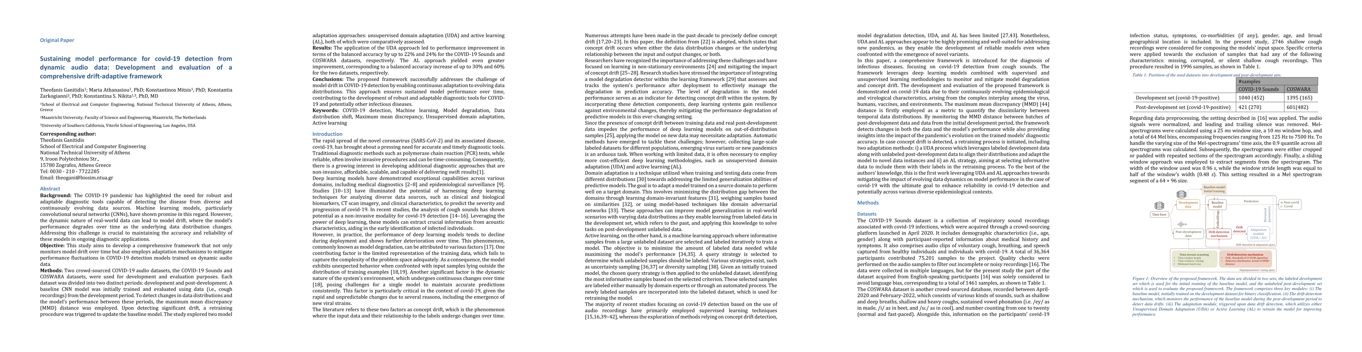 Thumbnail for Sustaining model performance for covid-19 detection from dynamic audio
  data: Development and evaluation of a comprehensive drift-adaptive framework